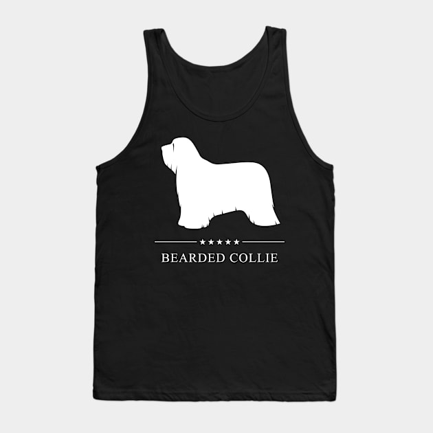 Bearded Collie Dog White Silhouette Tank Top by millersye